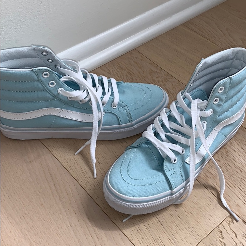 High top old skool vans baby blue size 7